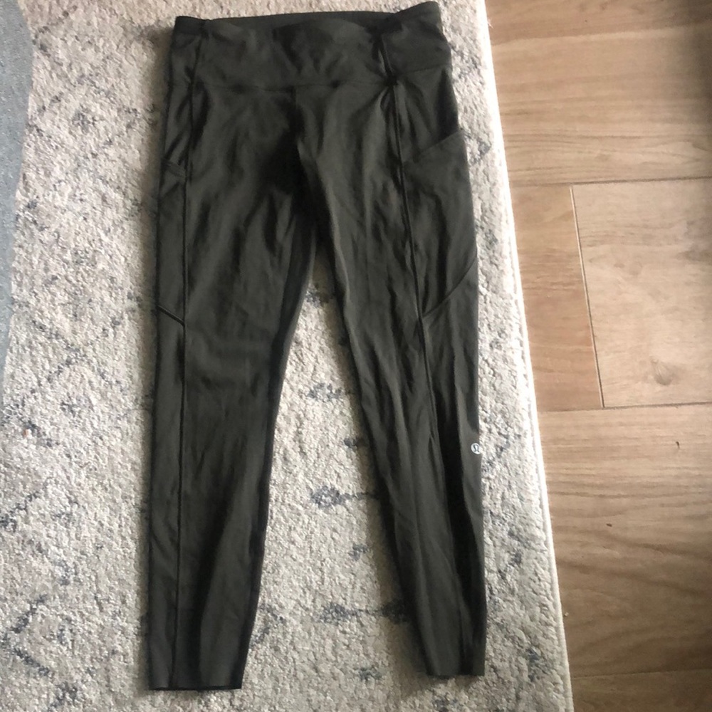 EUC lululemon olive fast and free leggings